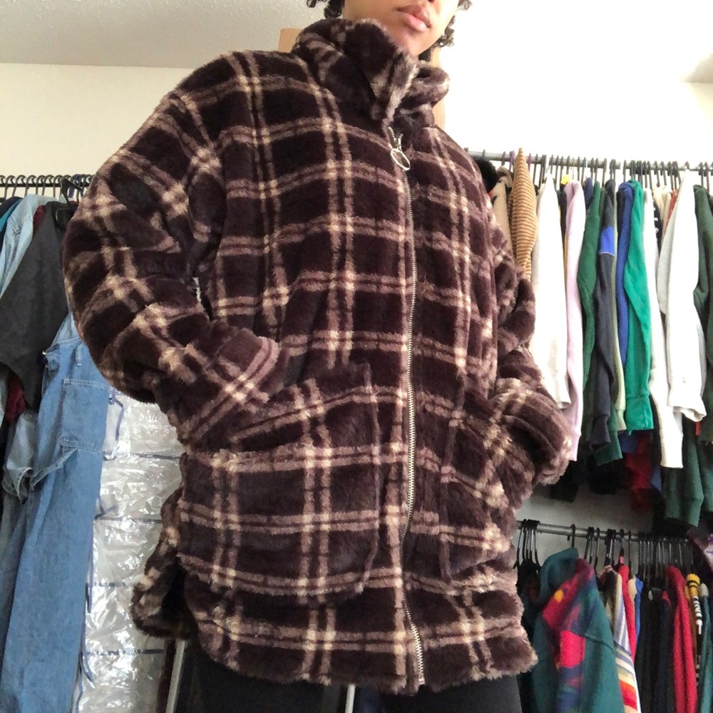 Motel Rocks Teddy Plaid Coat SOLD